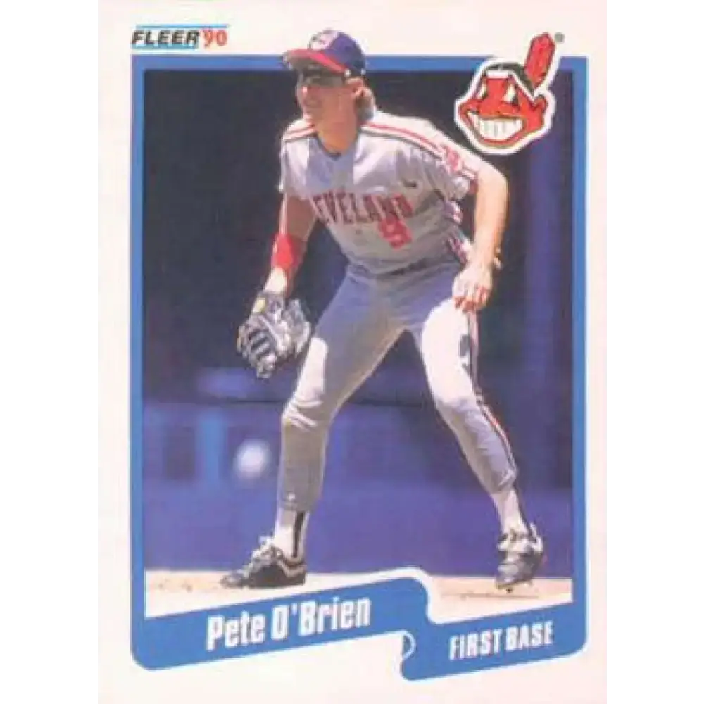 1990 Fleer #498 Pete O’Brien NM-MT Cleveland Indians Baseball Card - Baseball Card Single