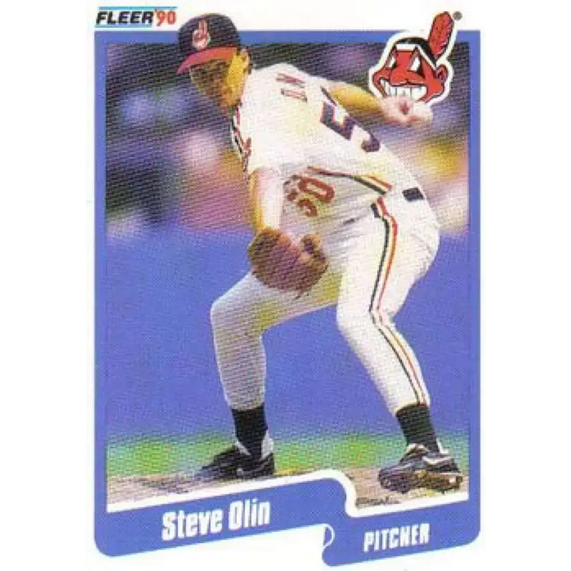 1990 Fleer #499 Steve Olin NM-MT RC Rookie Cleveland Indians Baseball Card - Baseball Card Single