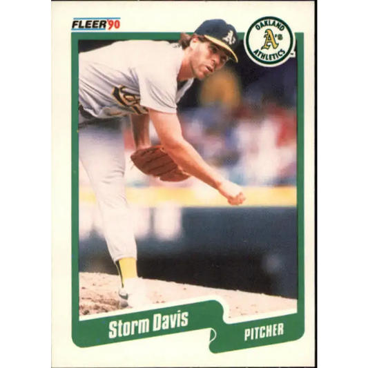 1990 Fleer #5 Storm Davis NM-MT Oakland Athletics Baseball Card - Baseball Card Single