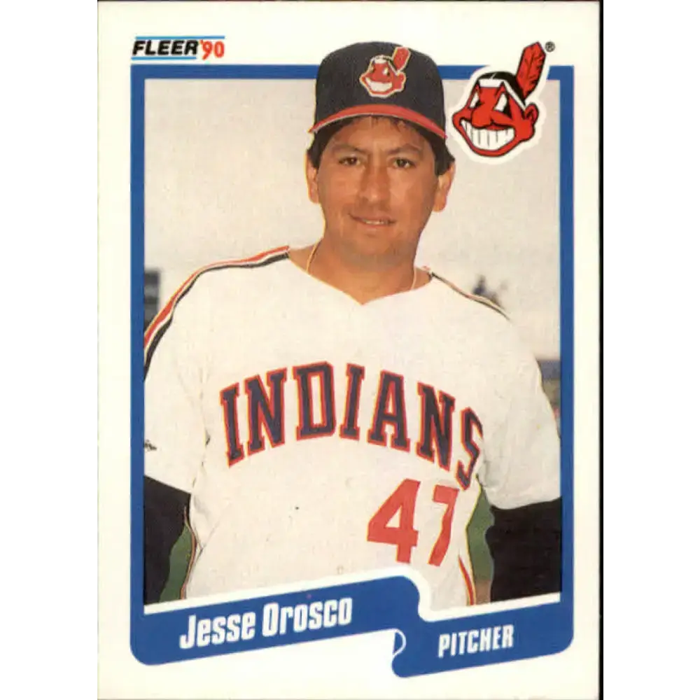 1990 Fleer #500 Jesse Orosco NM-MT Cleveland Indians Baseball Card - Baseball Card Single