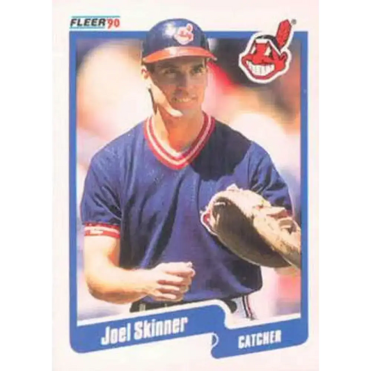 1990 Fleer #501 Joel Skinner NM-MT Cleveland Indians Baseball Card - Baseball Card Single
