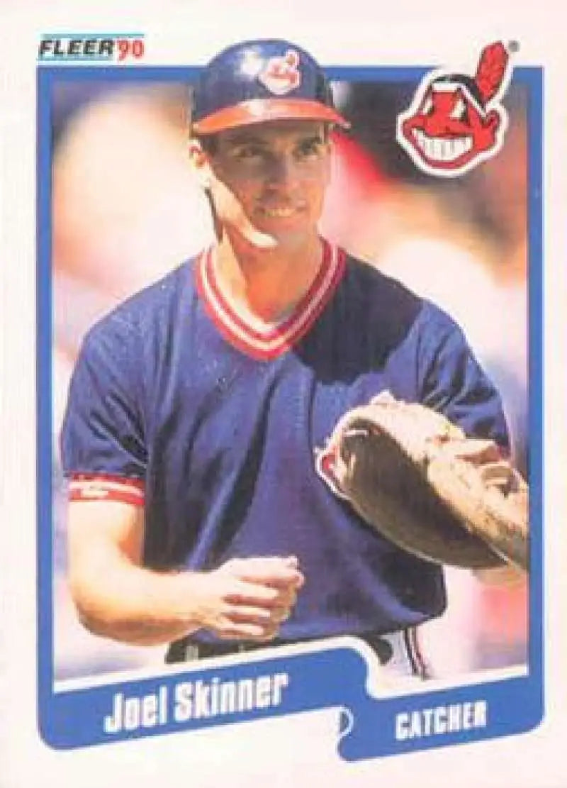 1990 Fleer #501 Joel Skinner NM-MT Cleveland Indians Baseball Card - Baseball Card Single