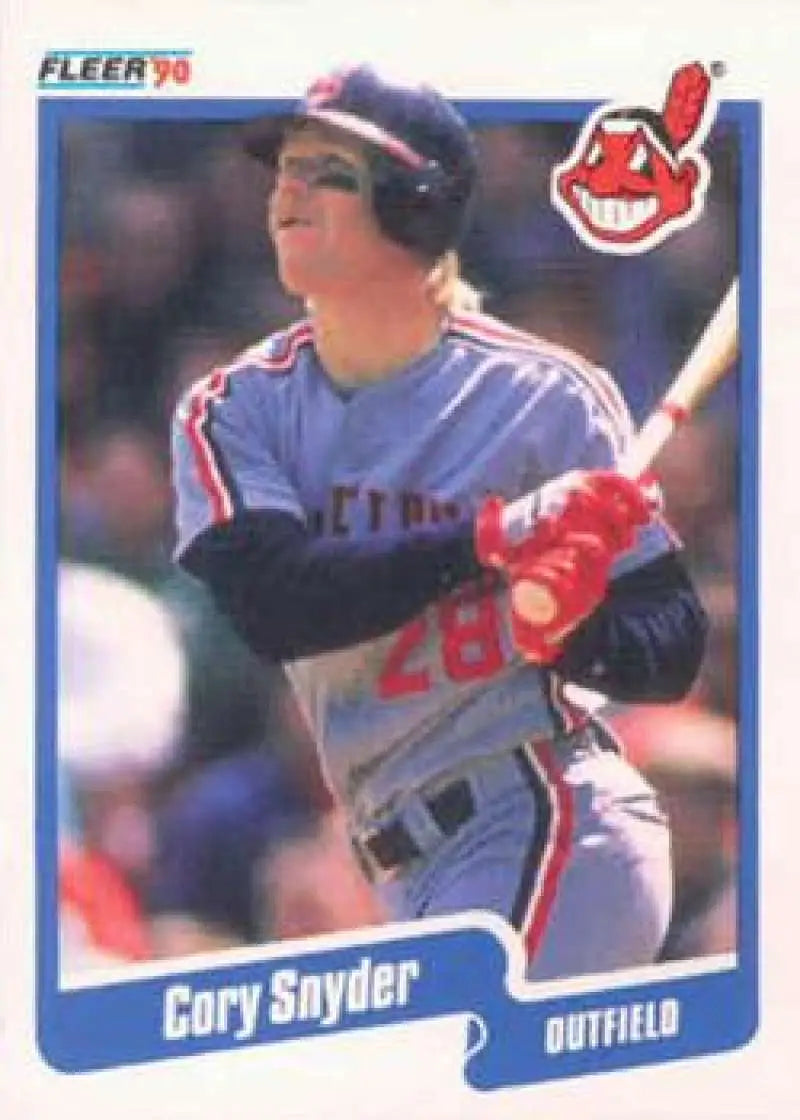 1990 Fleer #502 Cory Snyder NM-MT Cleveland Indians Baseball Card - Baseball Card Single