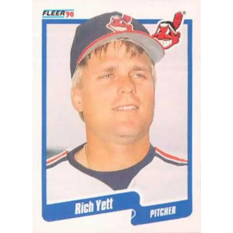 1990 Fleer #504 Rich Yett NM-MT Cleveland Indians Baseball Card - Baseball Card Single