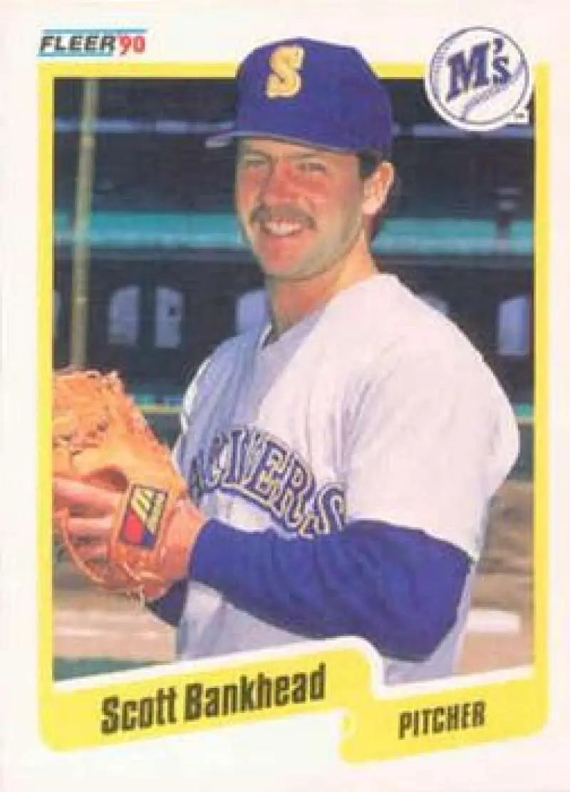 1990 Fleer #505 Scott Bankhead NM-MT Seattle Mariners Baseball Card - Baseball Card Single