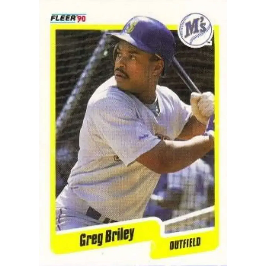 1990 Fleer #507 Greg Briley UER NM-MT Seattle Mariners Baseball Card - Baseball Card Single