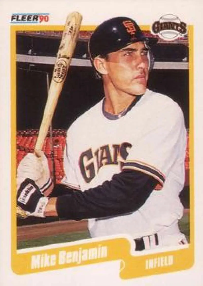 1990 Fleer #51 Mike Benjamin NM-MT RC Rookie San Francisco Giants Baseball Card