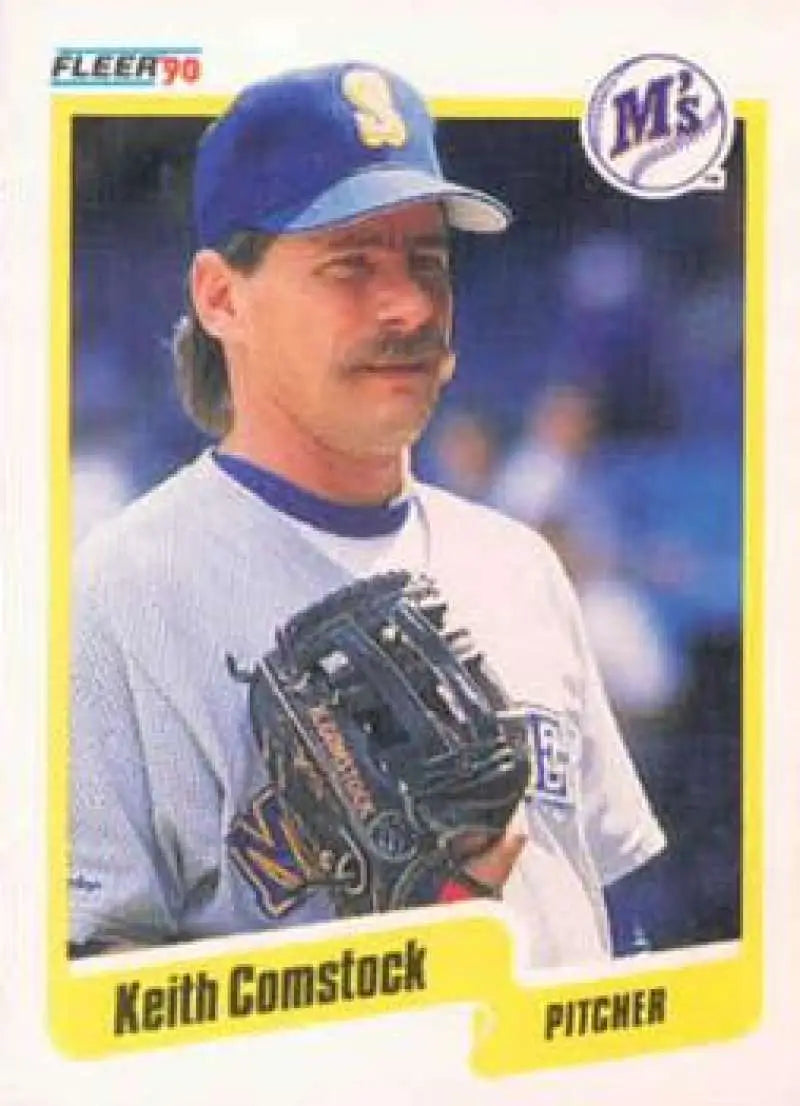 1990 Fleer #510 Keith Comstock NM-MT Seattle Mariners Baseball Card - Baseball Card Single