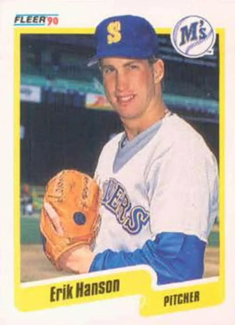 1990 Fleer #514 Erik Hanson NM-MT Seattle Mariners Baseball Card - Baseball Card Single