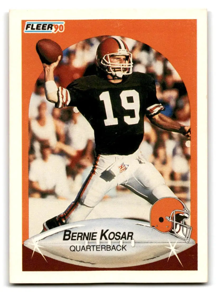 1990 Fleer #51b Bernie Kosar Right edge of A in AFC logo aligned with blue - Football Card Single