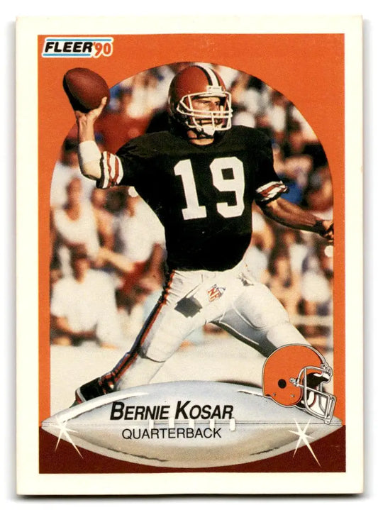 1990 Fleer #51b Bernie Kosar Right edge of A in AFC logo aligned with blue - Football Card Single