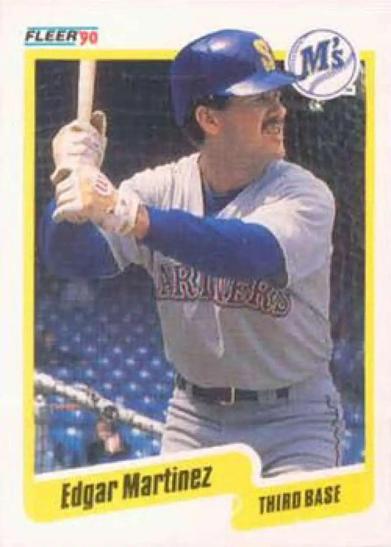 1990 Fleer #520 Edgar Martinez NM-MT Seattle Mariners Baseball Card - Baseball Card Single