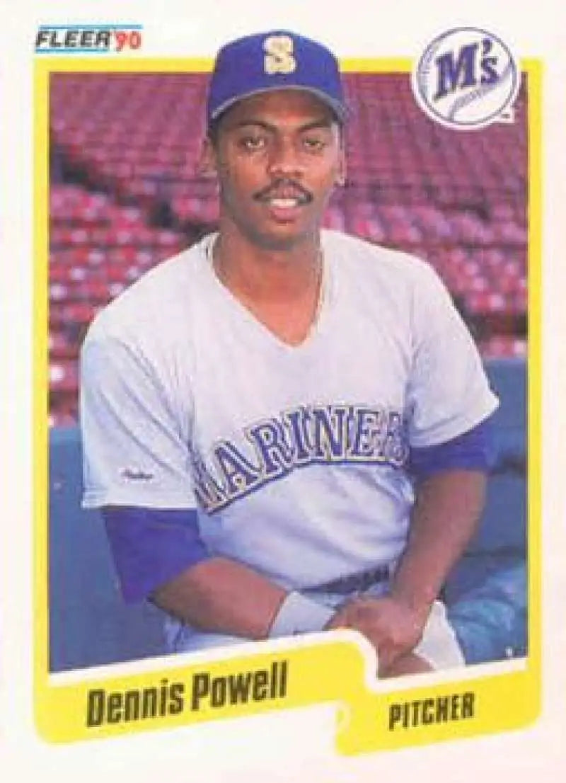 1990 Fleer #521 Dennis Powell NM-MT Seattle Mariners Baseball Card - Baseball Card Single