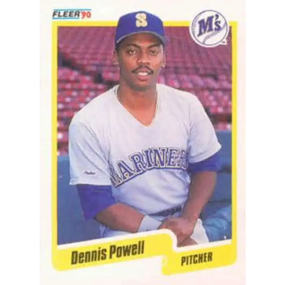 1990 Fleer #521 Dennis Powell NM-MT Seattle Mariners Baseball Card - Baseball Card Single