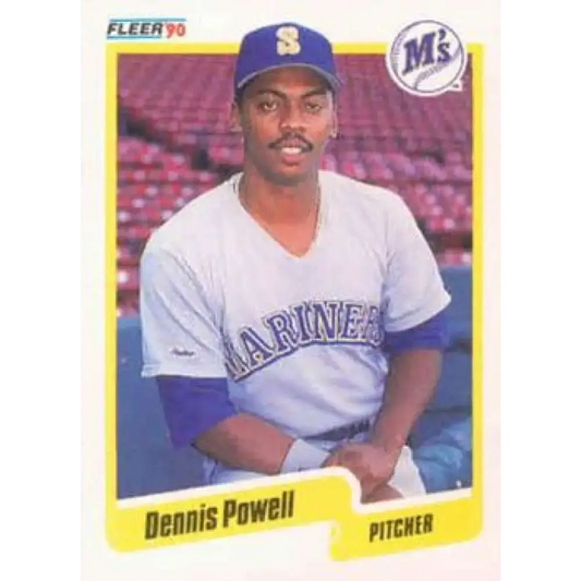 1990 Fleer #521 Dennis Powell NM-MT Seattle Mariners Baseball Card - Baseball Card Single