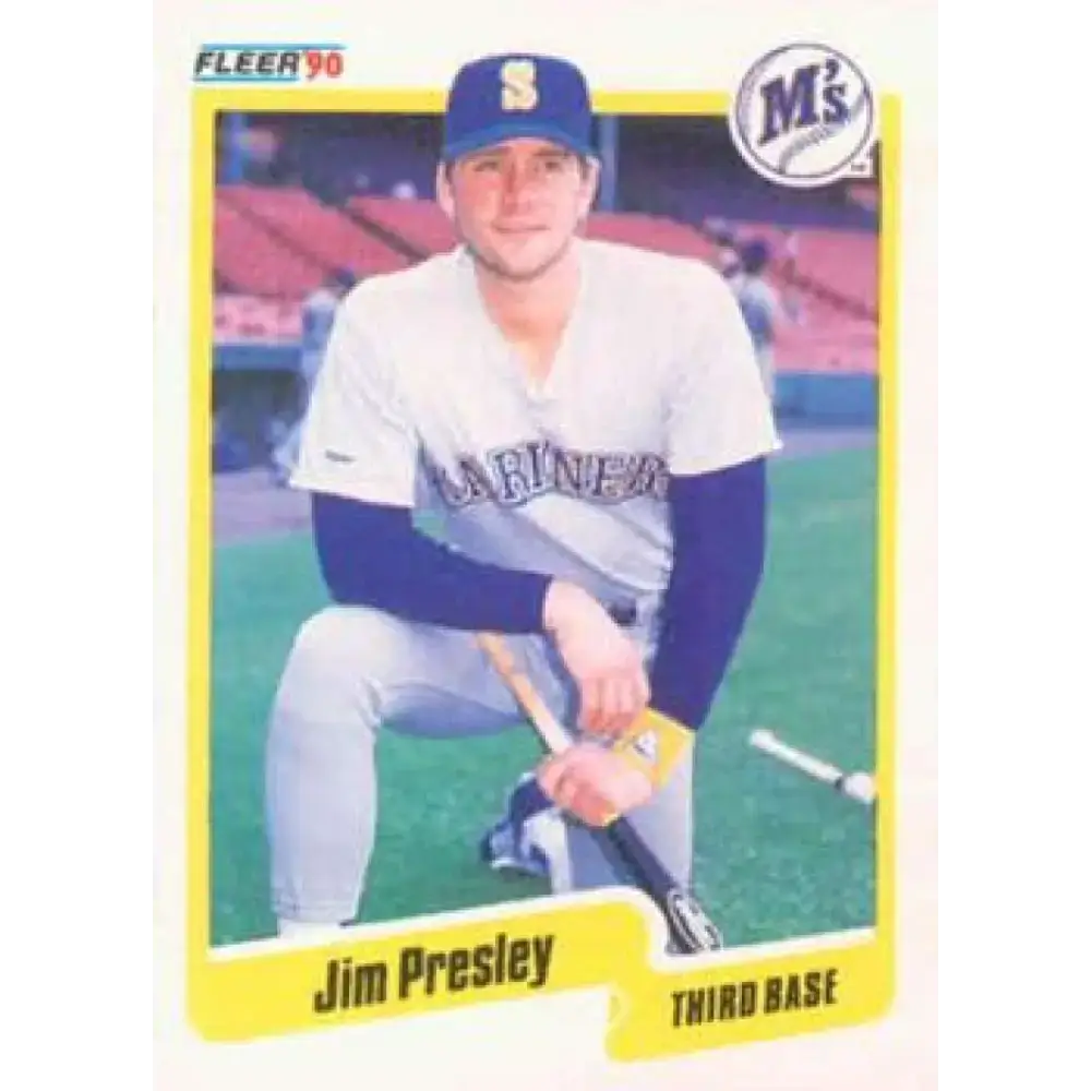 1990 Fleer #522 Jim Presley NM-MT Seattle Mariners Baseball Card - Baseball Card Single