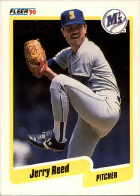 Original gloss 1990 Fleer Jerry Reed Mariners baseball card featuring Simply Sandoval