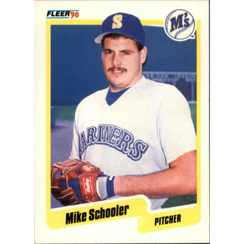 1990 Fleer #525 Mike Schooler NM-MT Seattle Mariners Baseball Card - Baseball Card Single