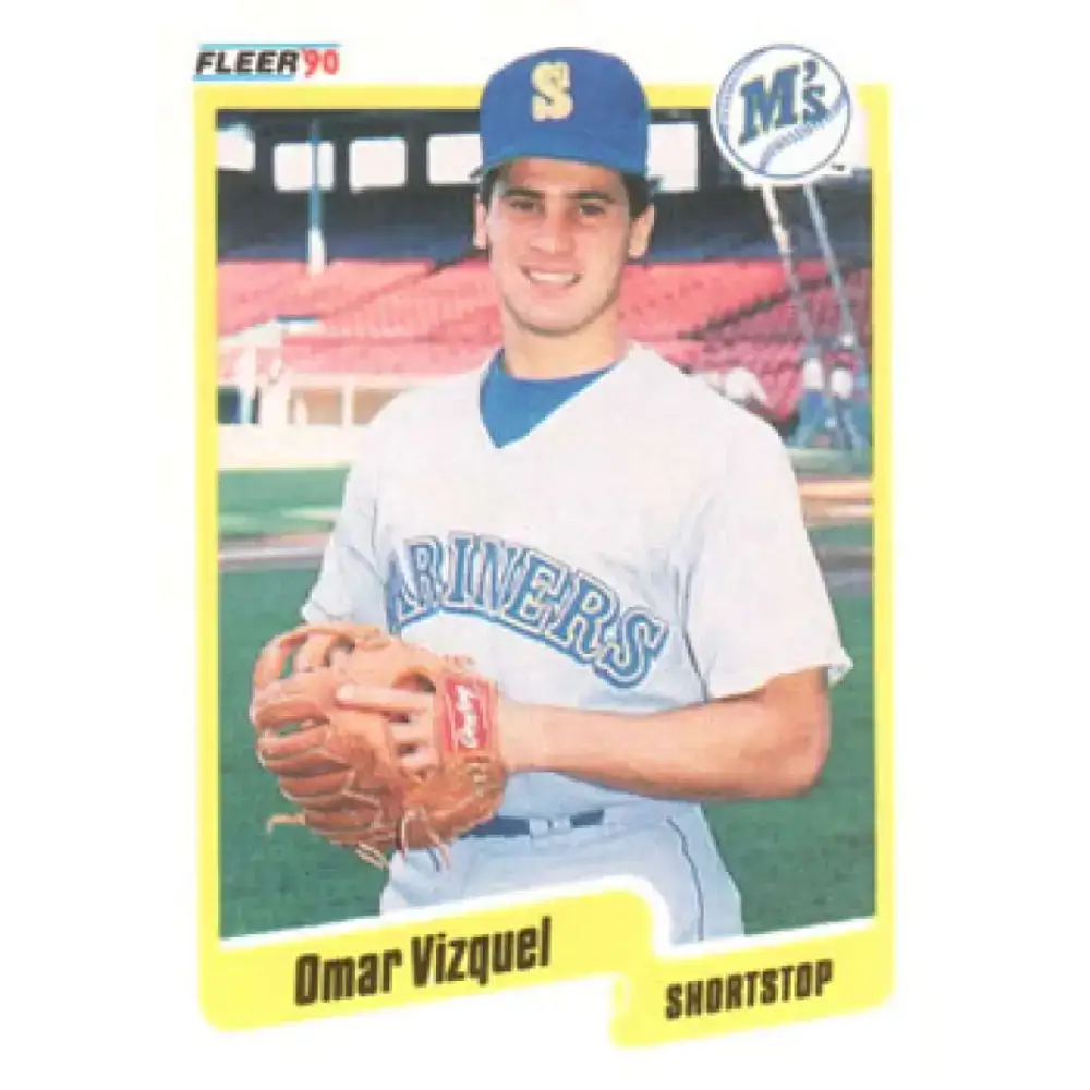 1990 Fleer #528 Omar Vizquel NM-MT Seattle Mariners Baseball Card - Baseball Card Single