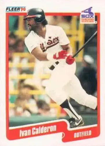 1990 Fleer #529 Ivan Calderon NM Near Mint White Sox - Baseball Card Single