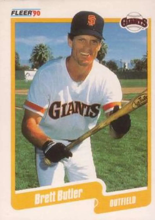 1990 Fleer #53 Brett Butler NM-MT San Francisco Giants Baseball Card - Baseball Card Single