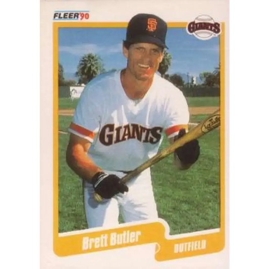 1990 Fleer #53 Brett Butler NM-MT San Francisco Giants Baseball Card - Baseball Card Single