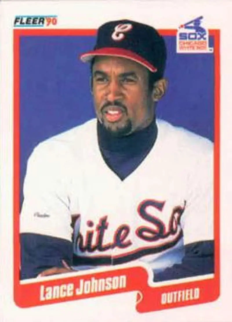 1990 Fleer #536 Lance Johnson NM-MT Chicago White Sox Baseball Card - Baseball Card Single