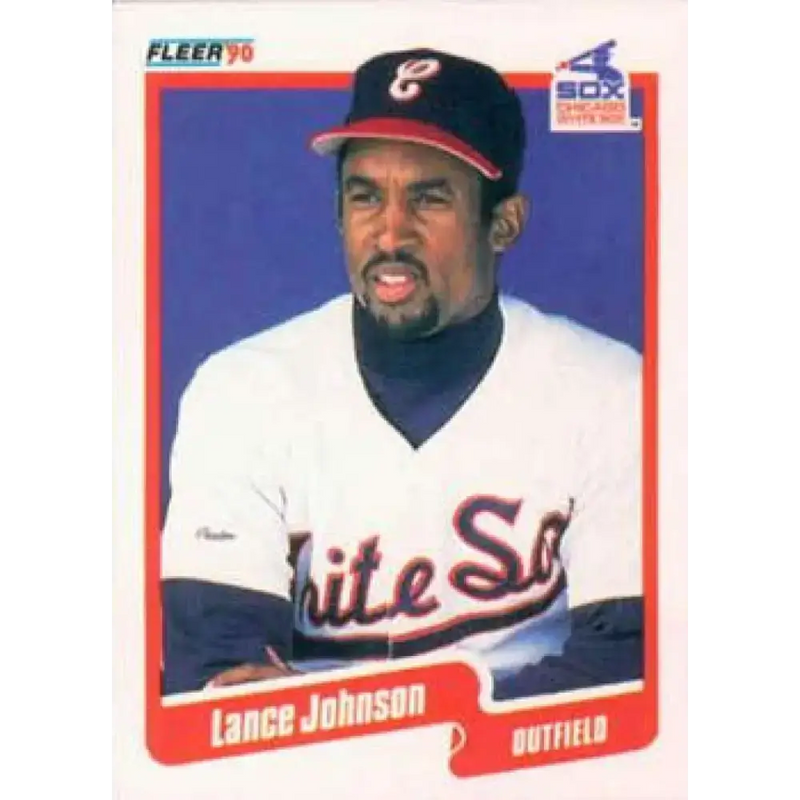 1990 Fleer #536 Lance Johnson NM-MT Chicago White Sox Baseball Card - Baseball Card Single