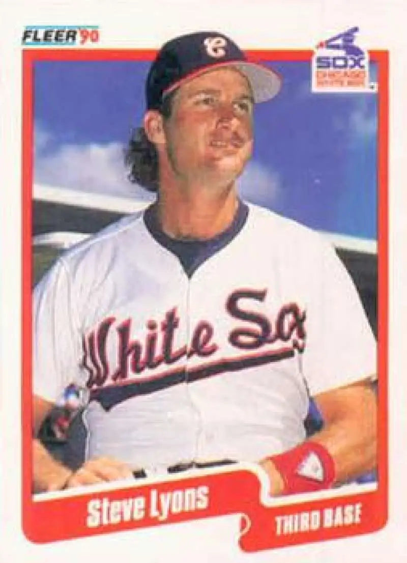 1990 Fleer #539 Steve Lyons NM-MT Chicago White Sox Baseball Card - Baseball Card Single