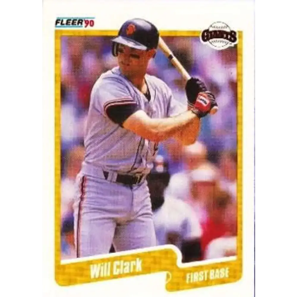 1990 Fleer #54 Will Clark UER NM-MT San Francisco Giants Baseball Card - Baseball Card Single