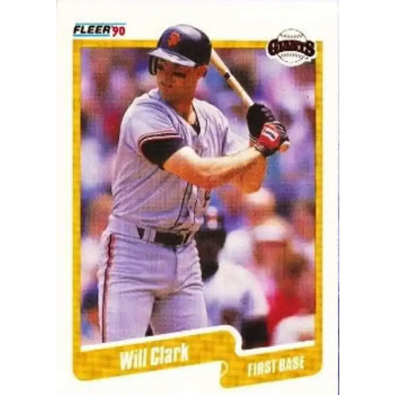 1990 Fleer #54 Will Clark UER NM-MT San Francisco Giants Baseball Card - Baseball Card Single