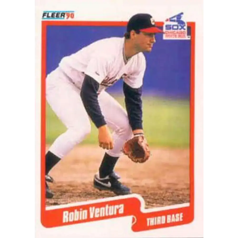 1990 Fleer #550 Robin Ventura NM-MT Chicago White Sox Baseball Card - Baseball Card Single