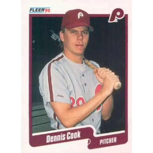 1990 Fleer #554 Dennis Cook NM-MT Philadelphia Phillies Baseball Card - Baseball Card Single
