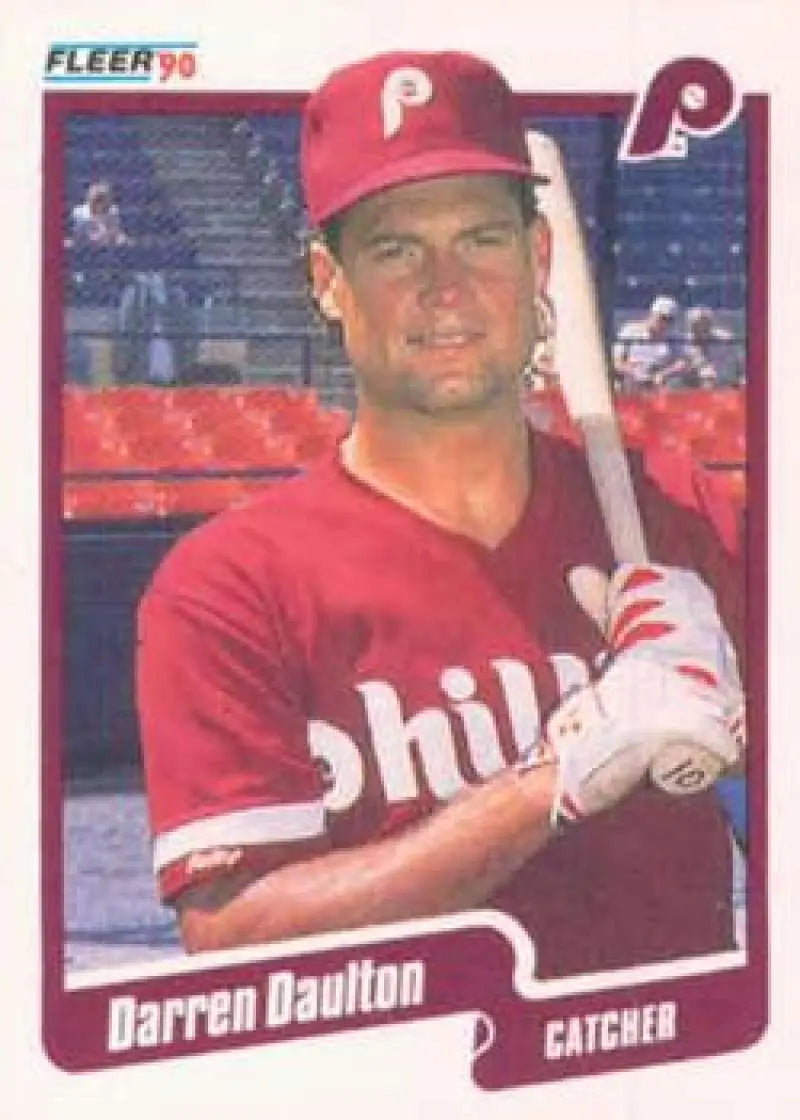 1990 Fleer #555 Darren Daulton NM-MT Philadelphia Phillies Baseball Card - Baseball Card Single