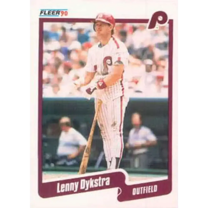 1990 Fleer #556 Lenny Dykstra NM-MT Philadelphia Phillies Baseball Card - Baseball Card Single