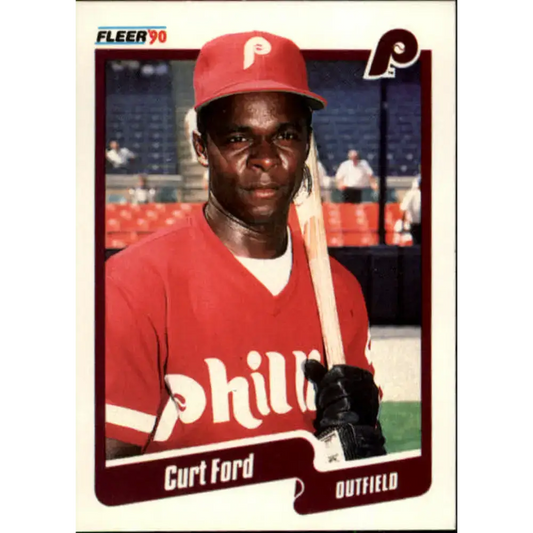 1990 Fleer #557 Curt Ford NM-MT Philadelphia Phillies Baseball Card - Baseball Card Single