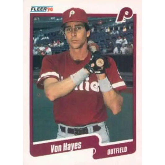 1990 Fleer #559 Von Hayes NM-MT Philadelphia Phillies Baseball Card - Baseball Card Single