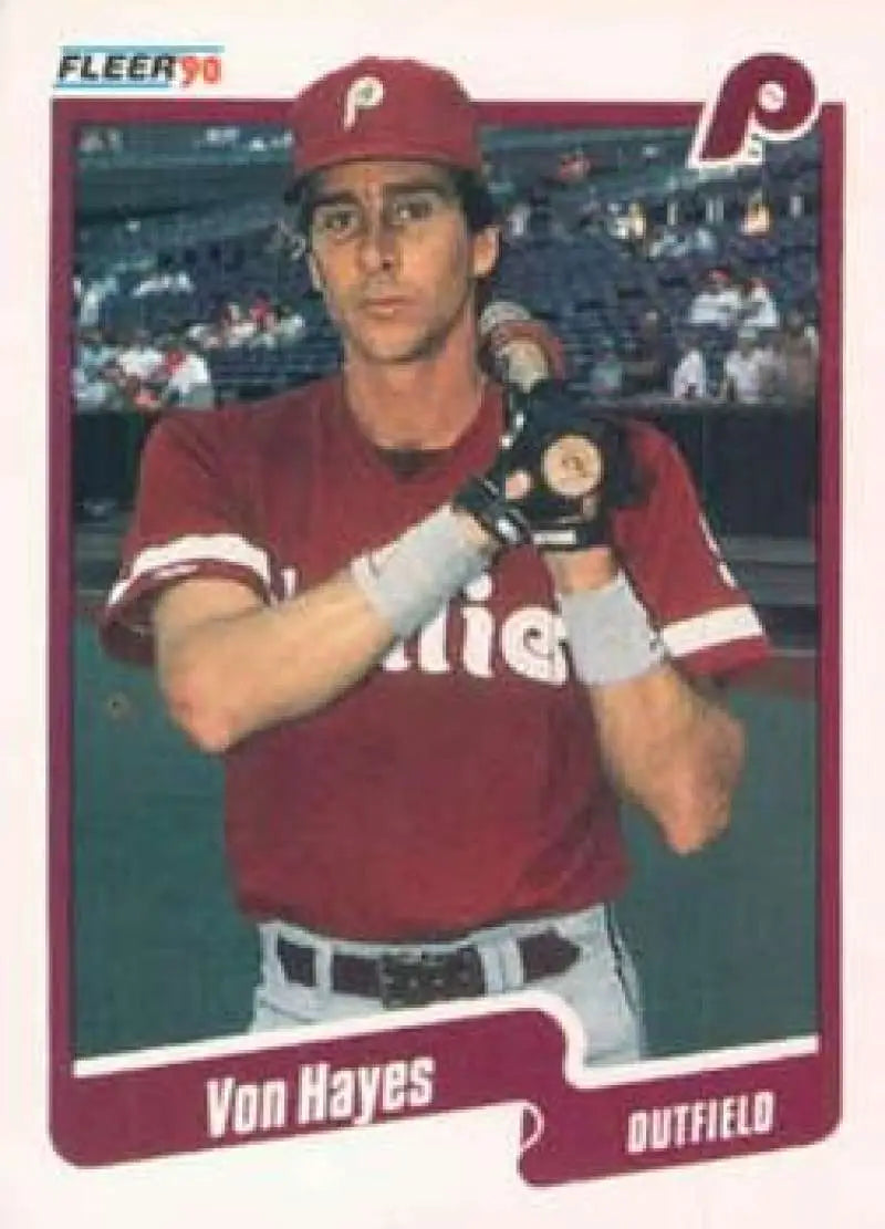 1990 Fleer #559 Von Hayes NM-MT Philadelphia Phillies Baseball Card - Baseball Card Single