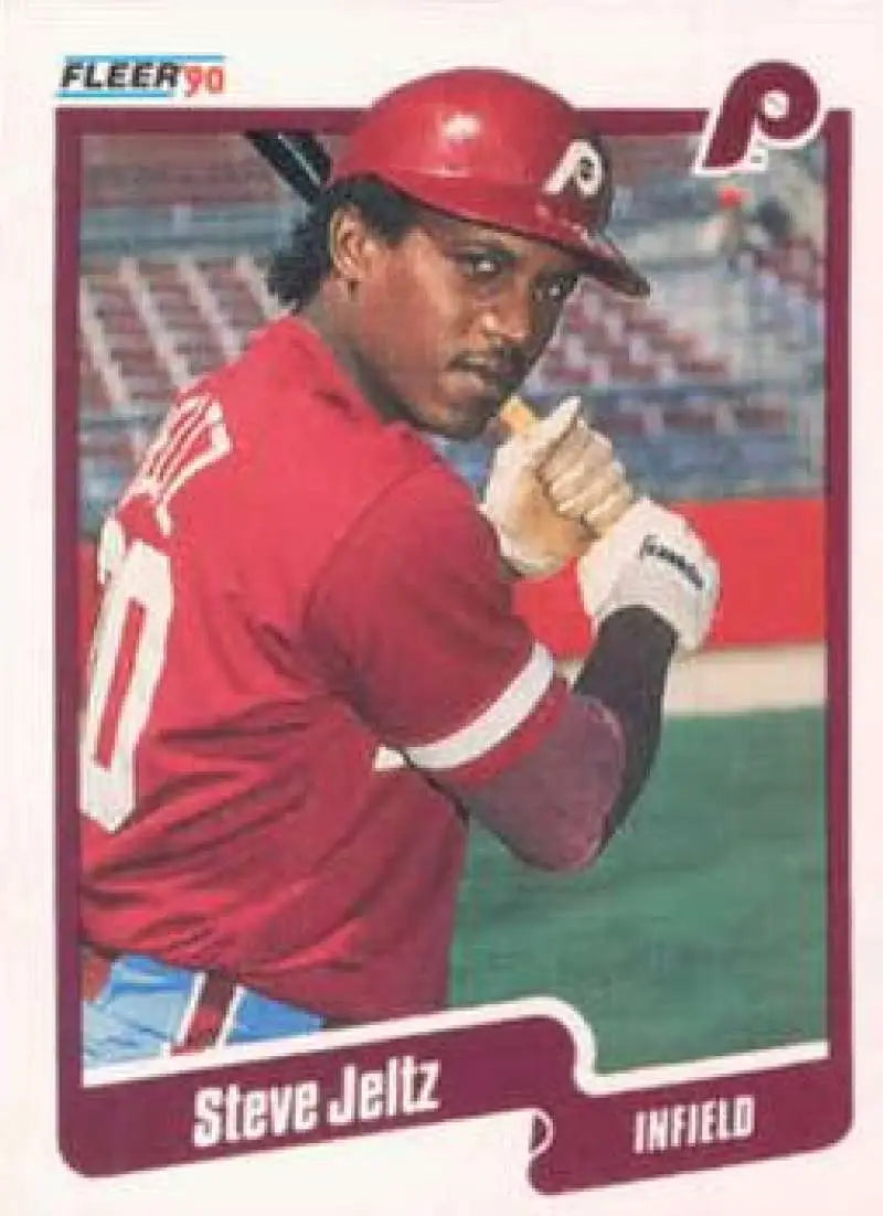 1990 Fleer #562 Steve Jeltz NM-MT Philadelphia Phillies Baseball Card - Baseball Card Single