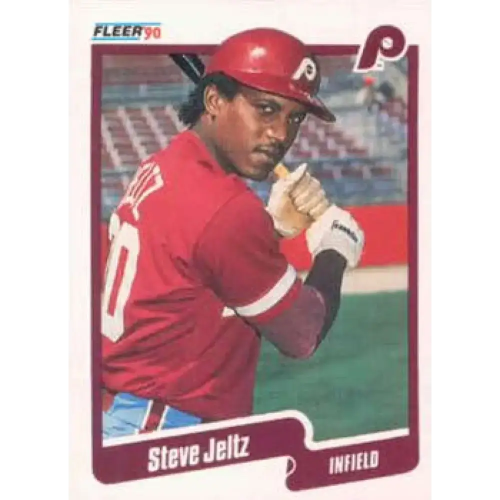1990 Fleer #562 Steve Jeltz NM-MT Philadelphia Phillies Baseball Card - Baseball Card Single