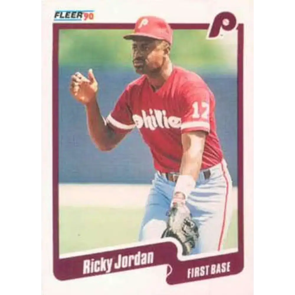 1990 Fleer #564 Ricky Jordan UER NM-MT Philadelphia Phillies Baseball Card - Baseball Card Single