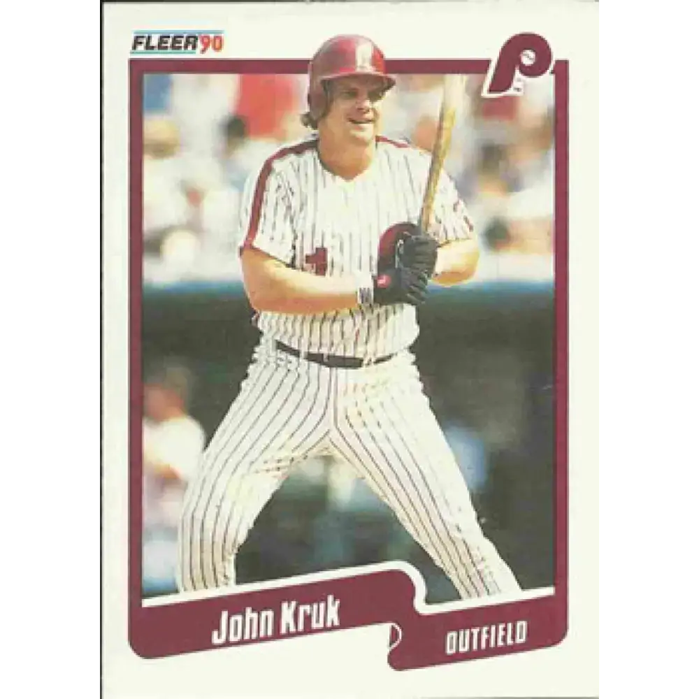 1990 Fleer #565 John Kruk NM-MT Philadelphia Phillies Baseball Card - Baseball Card Single