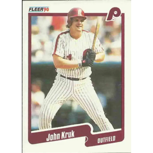 1990 Fleer #565 John Kruk NM-MT Philadelphia Phillies Baseball Card - Baseball Card Single