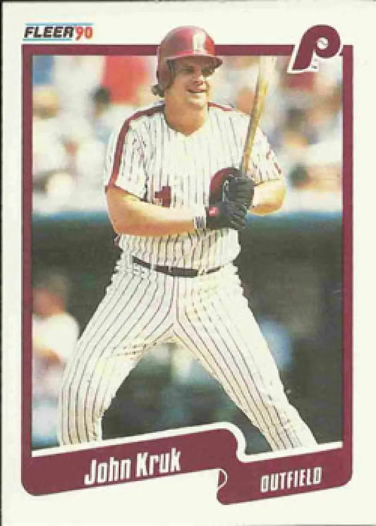 1990 Fleer #565 John Kruk NM-MT Philadelphia Phillies Baseball Card