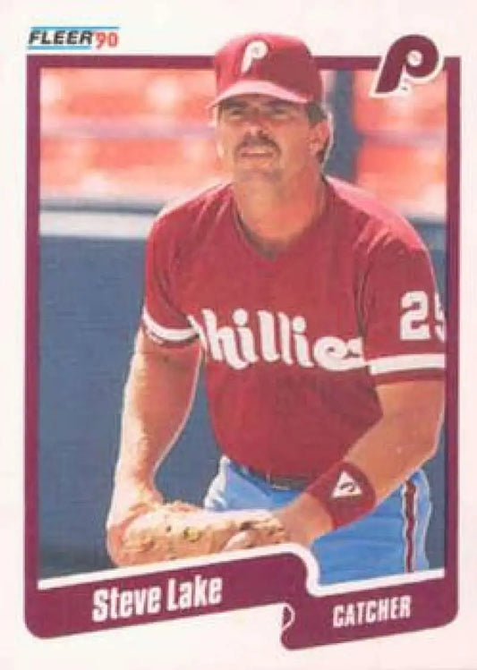 1990 Fleer #566 Steve Lake NM-MT Philadelphia Phillies Baseball Card