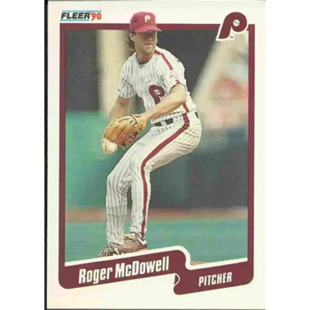 1990 Fleer #567 Roger McDowell NM-MT Philadelphia Phillies Baseball Card - Baseball Card Single