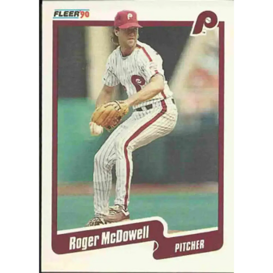 1990 Fleer #567 Roger McDowell NM-MT Philadelphia Phillies Baseball Card - Baseball Card Single