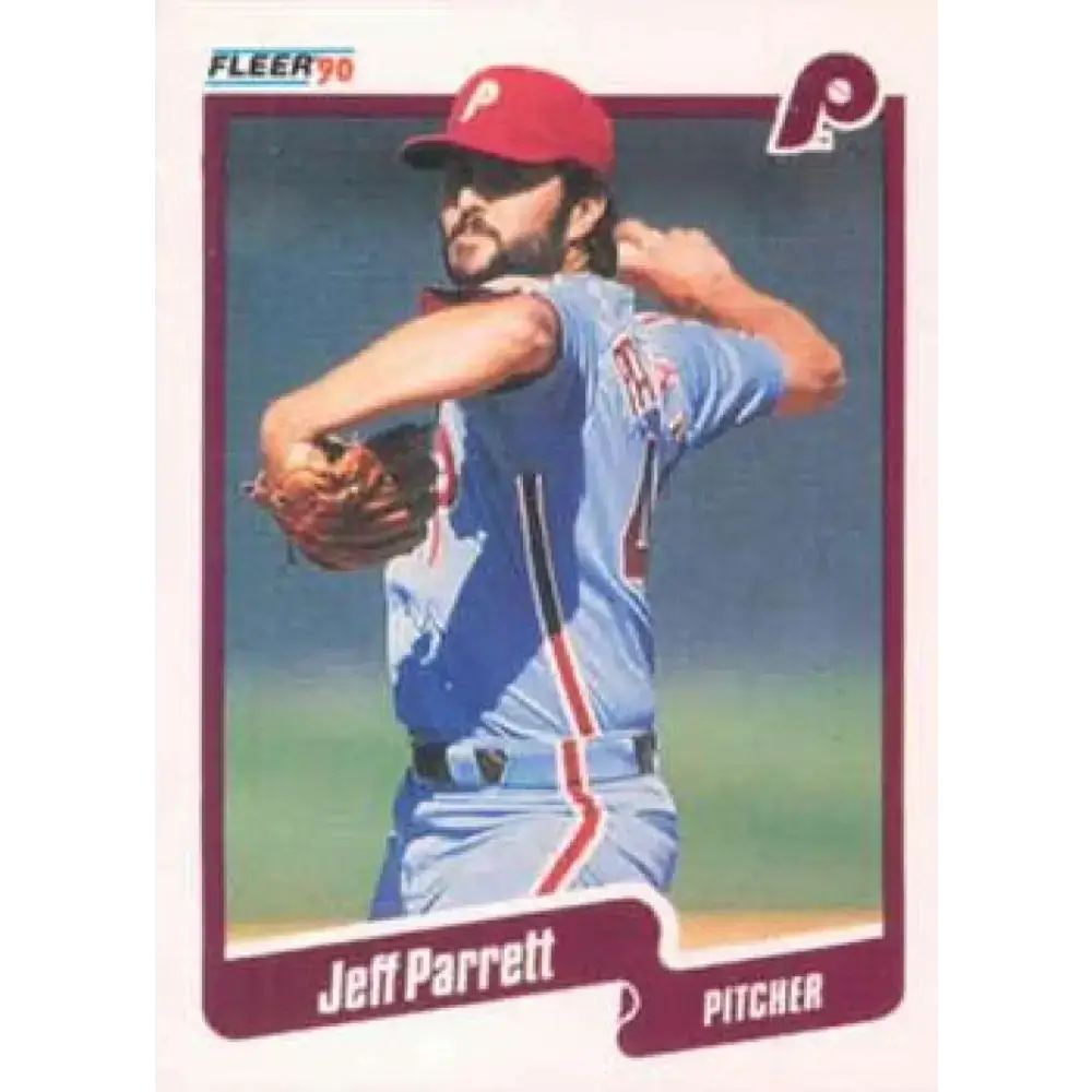 1990 Fleer #570 Jeff Parrett NM-MT Philadelphia Phillies Baseball Card - Baseball Card Single