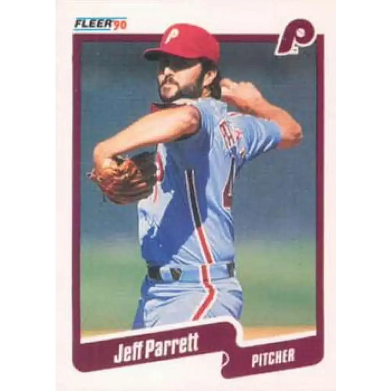 1990 Fleer #570 Jeff Parrett NM-MT Philadelphia Phillies Baseball Card - Baseball Card Single