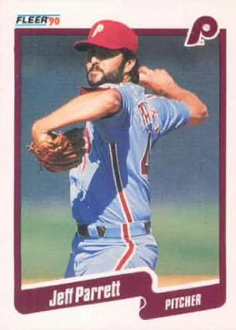 1990 Fleer #570 Jeff Parrett NM-MT Philadelphia Phillies Baseball Card - Baseball Card Single